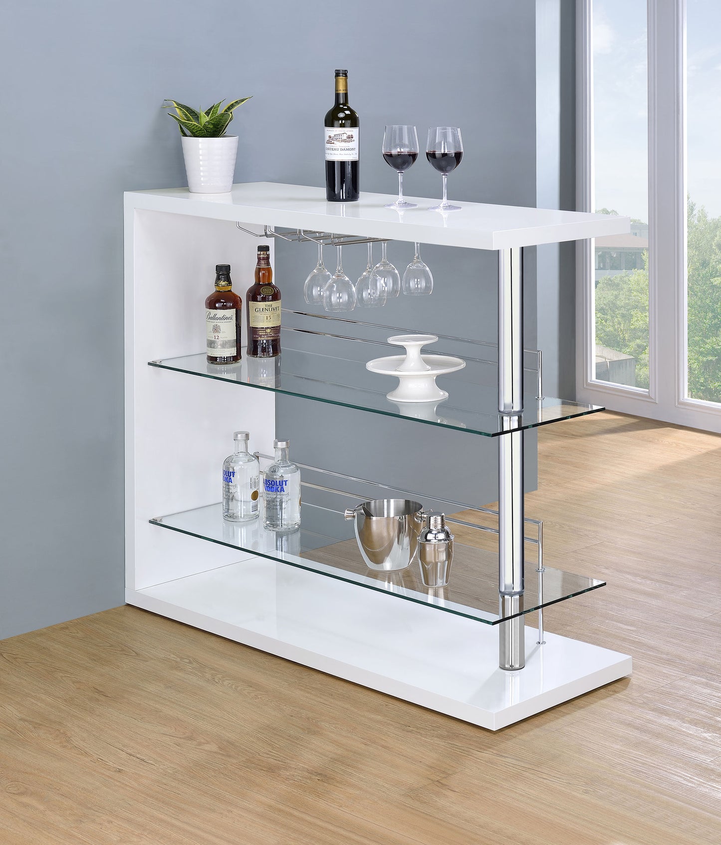 ashbury rectangular home bar table white high glosswhite high gloss