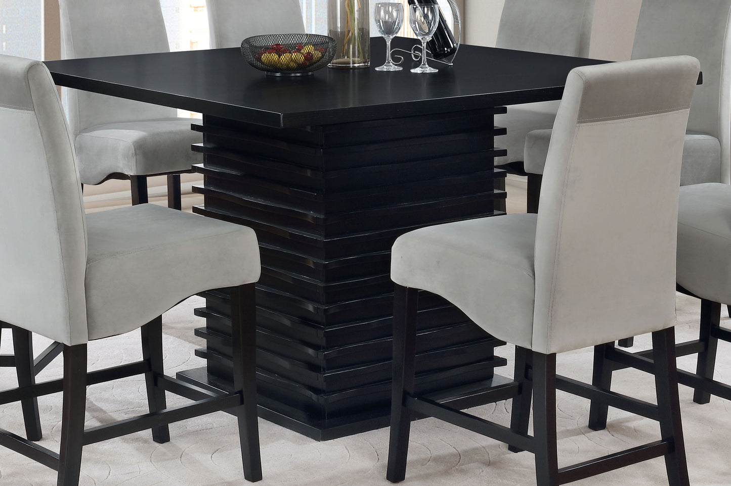elkton square 54-inch counter height dining table blackblack