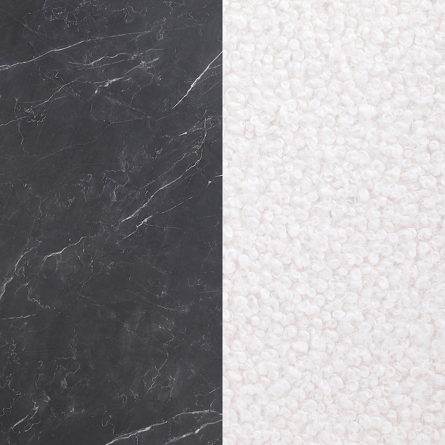 stanford 5-piece round faux marble top dining table set blackblack