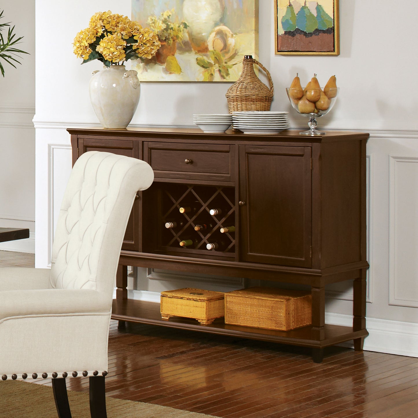 toscano 2-door sideboard buffet cabinet rustic espressorustic espresso