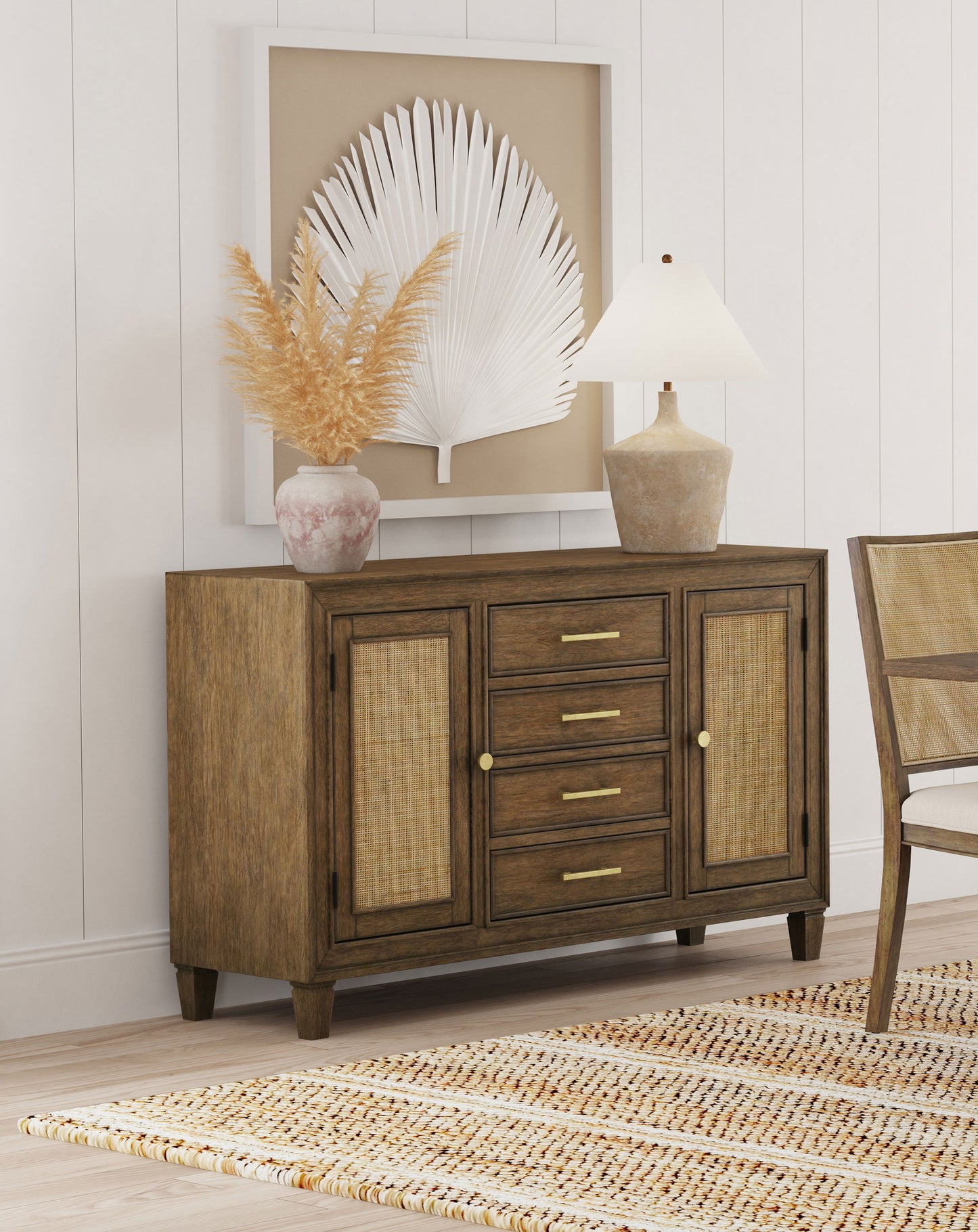 kourtney 4-drawer sideboard buffet cabinet light brownlight brown