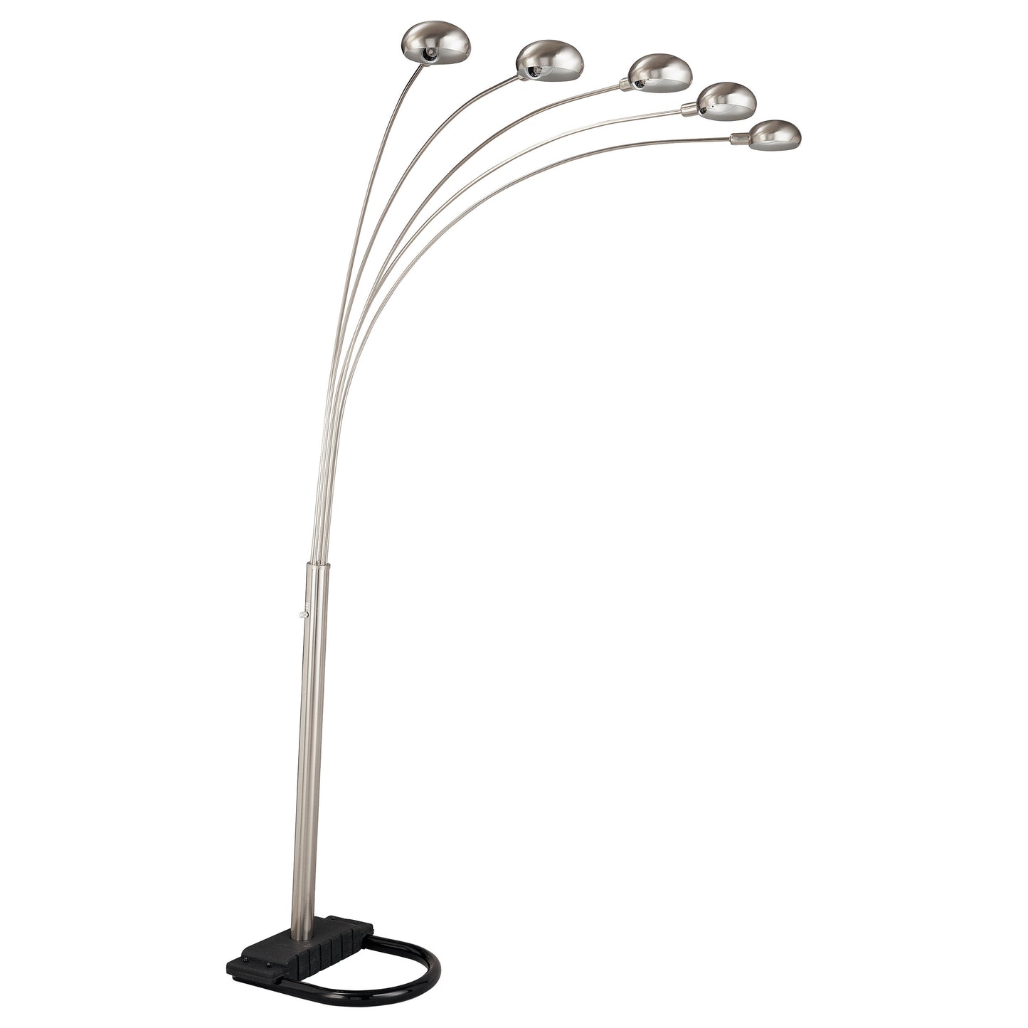 elison 92-inch arc 5-light dome shade metal floor lamp chromechrome
