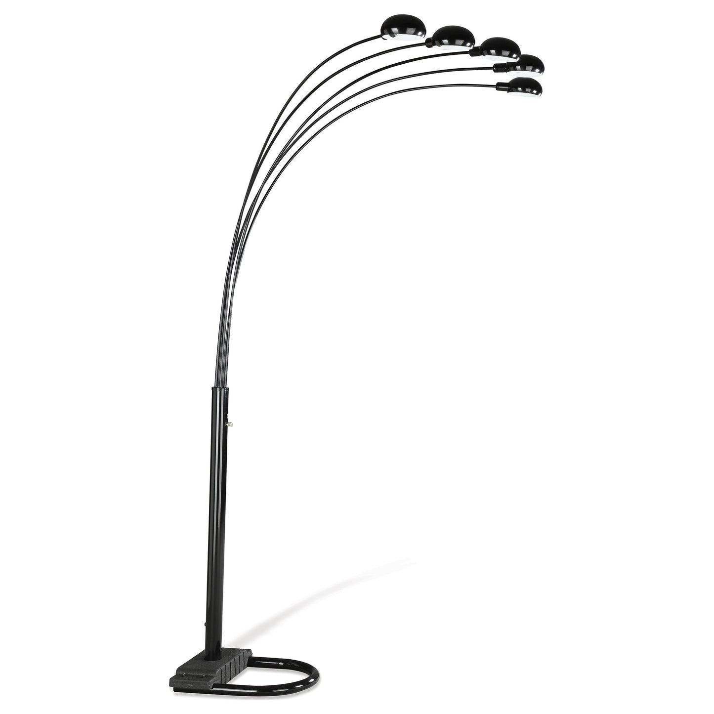 elison 92-inch arc 5-light dome shade metal floor lamp blackblack