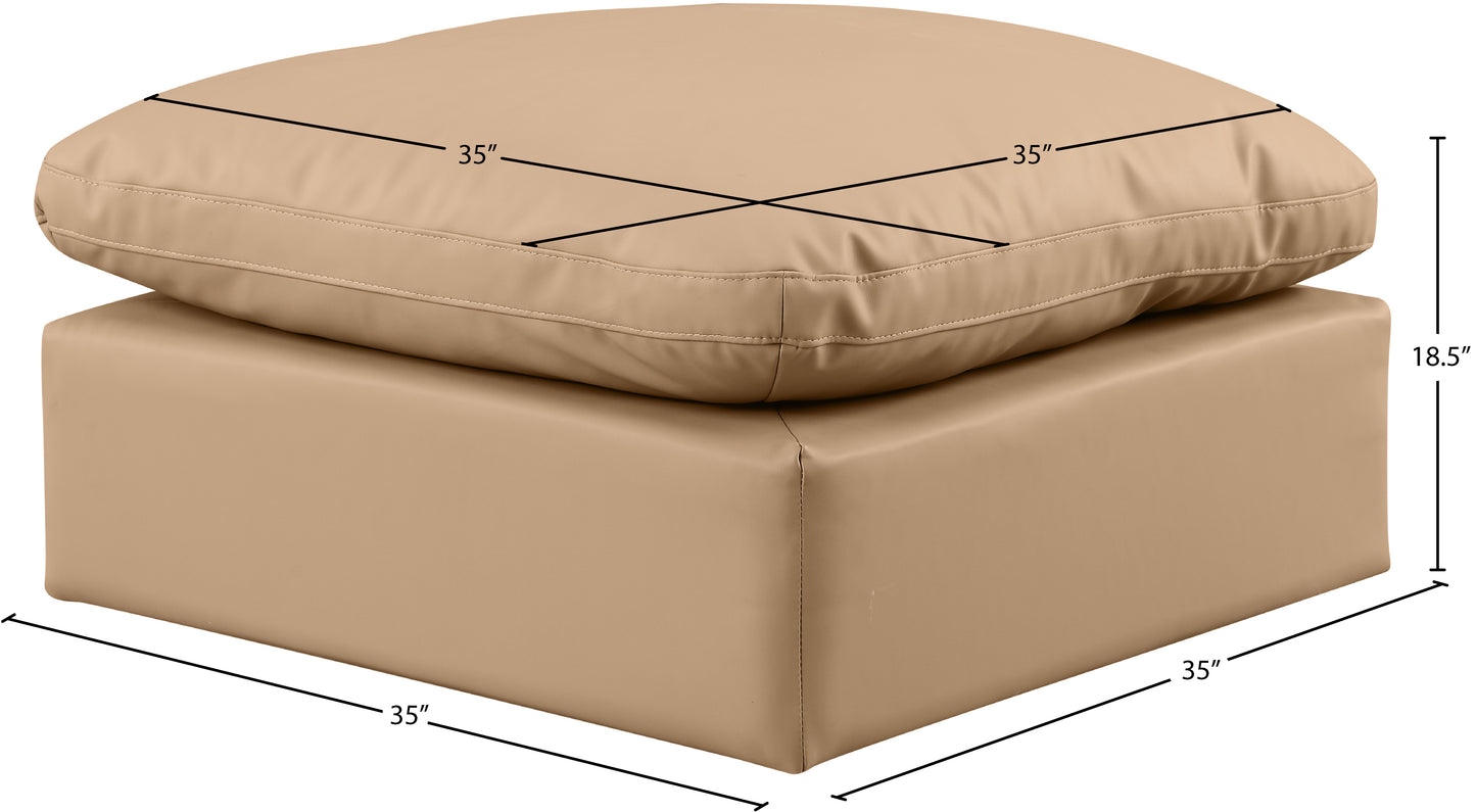 luxus tan faux leather ottoman ott