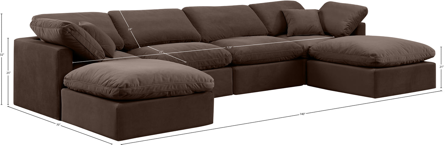 luxus brown velvet modular sectional sec6b