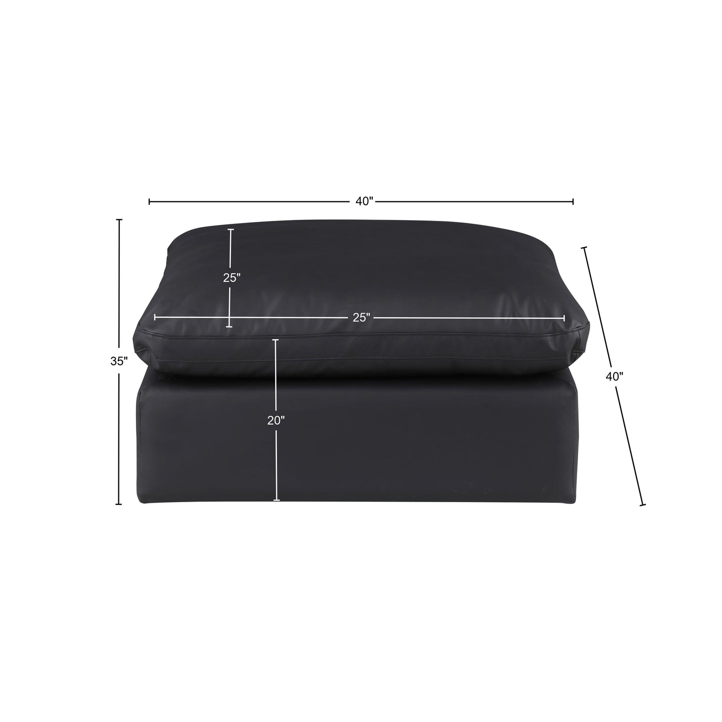dolce black faux leather modular ottoman ott