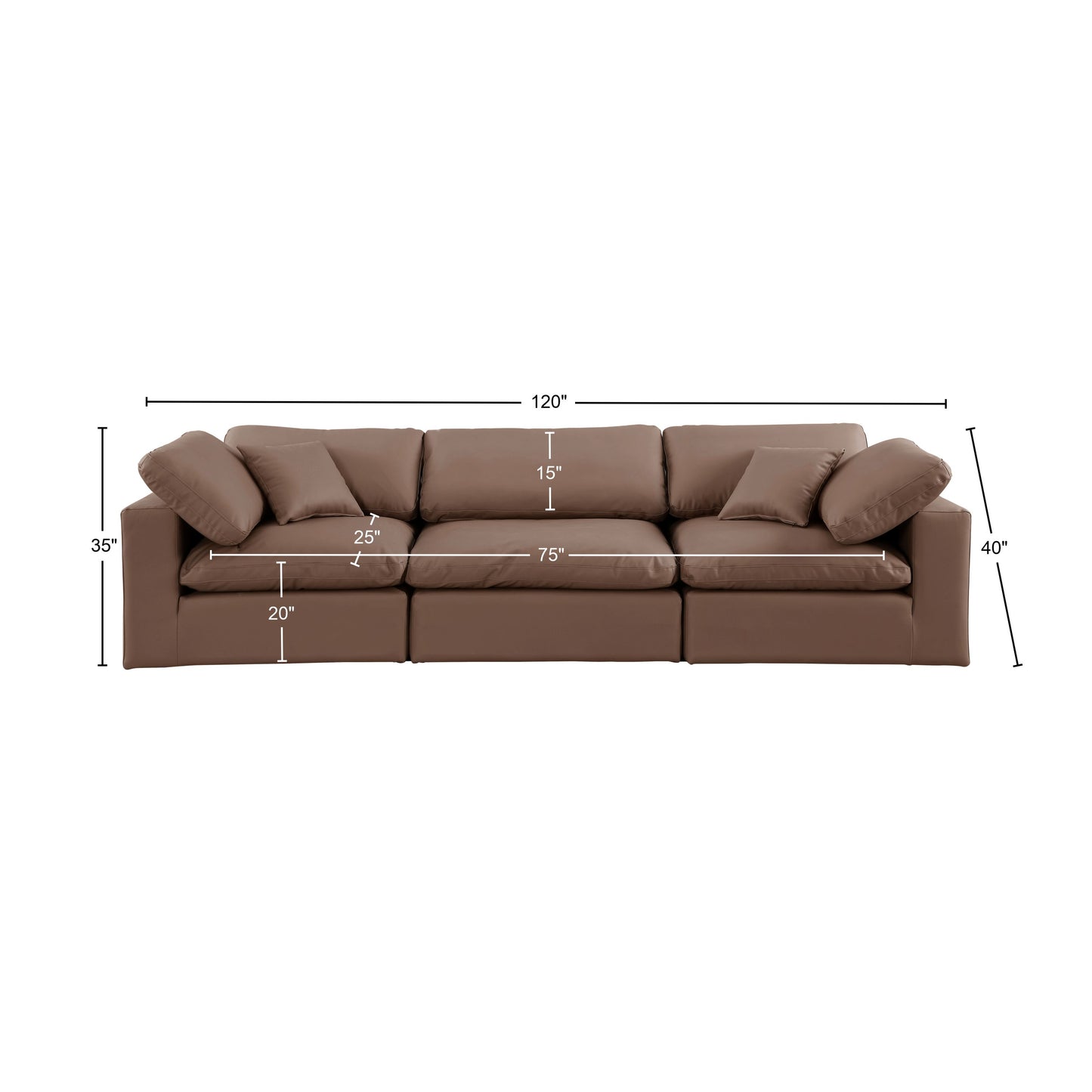 dolce brown faux leather modular sofa s119
