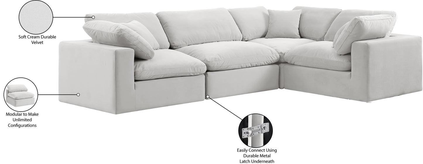 asher cream velvet modular sectional