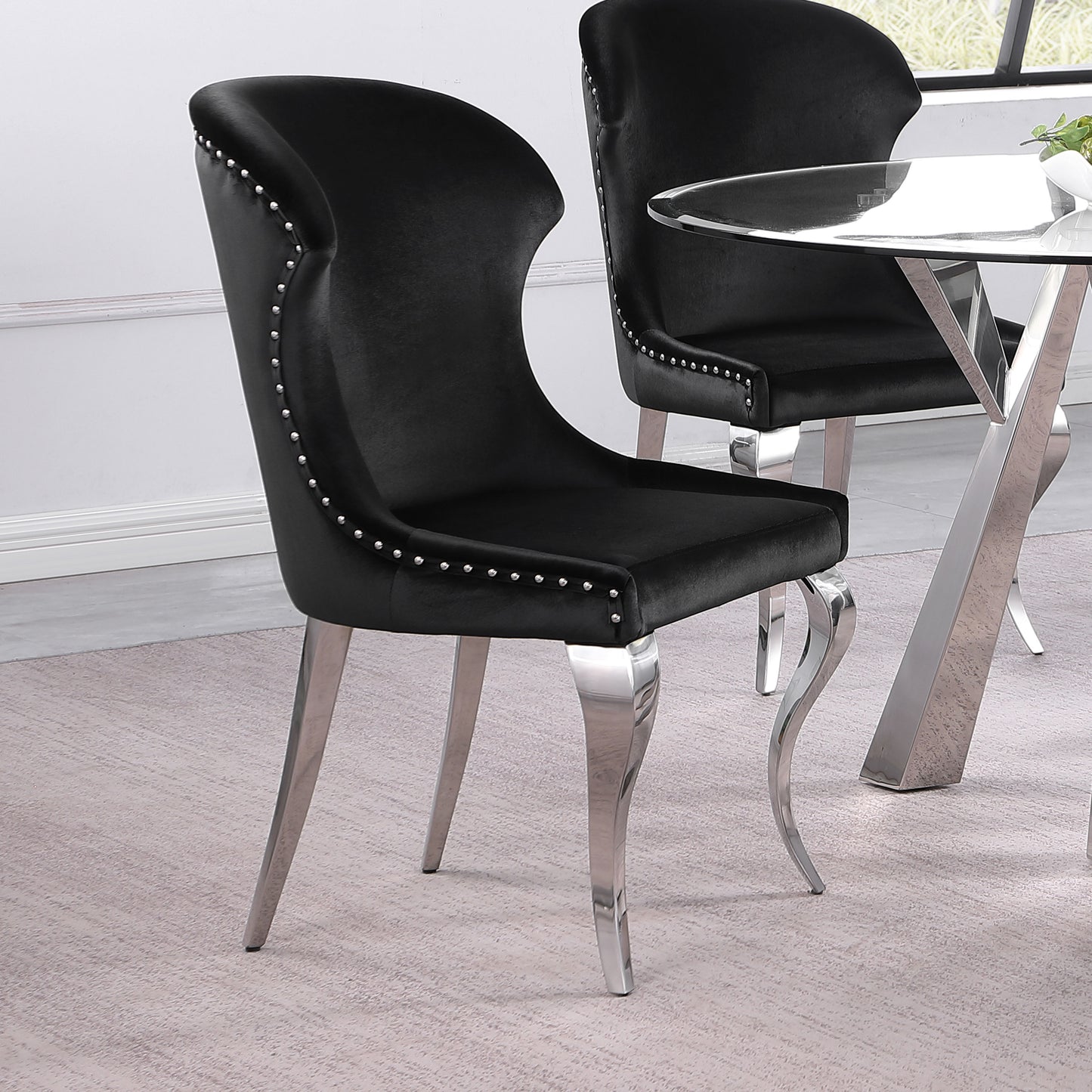 scottsdale upholstered dining side chair black (set of 2)black