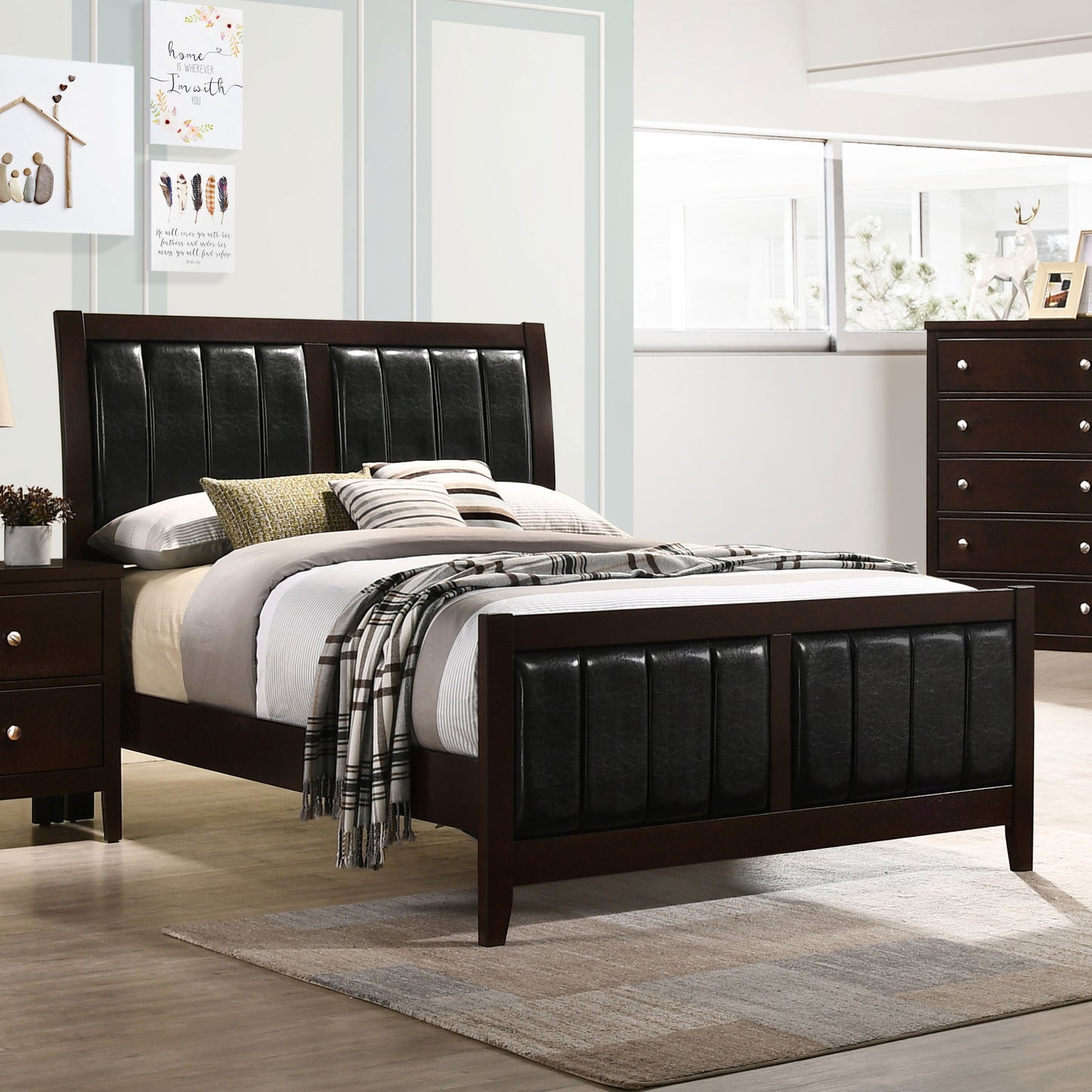 bradenton wood full panel bed cappuccinocappuccino