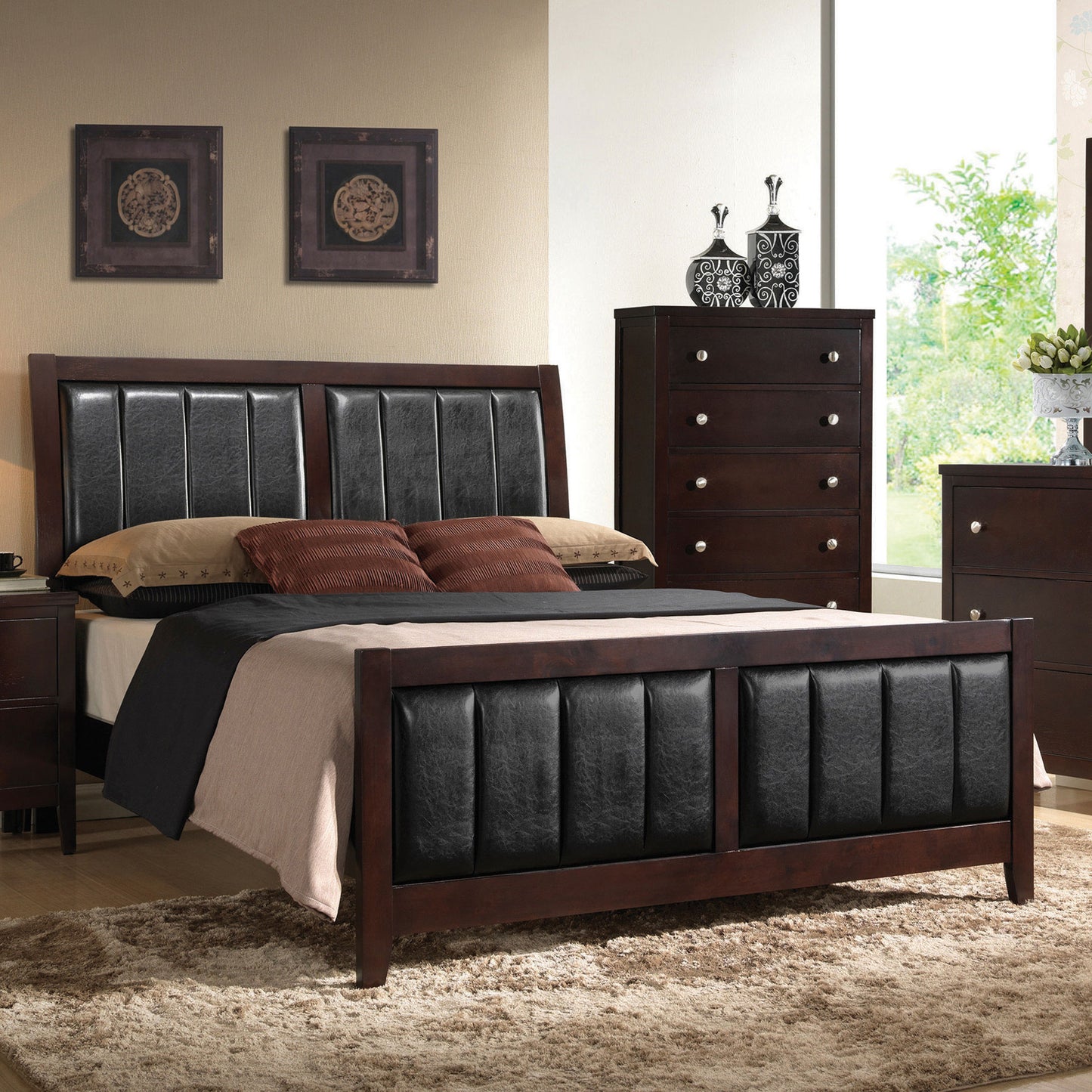 bradenton wood eastern king panel bed cappuccinocappuccino
