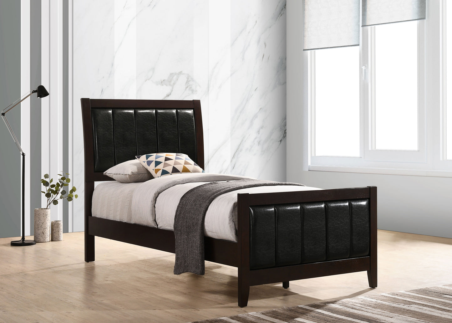 bradenton wood twin panel bed cappuccinocappuccino