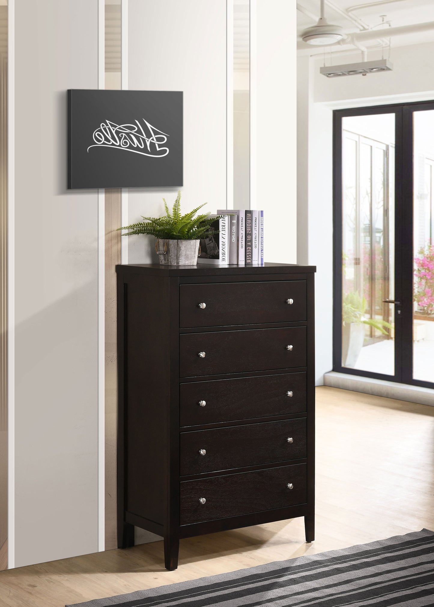 bradenton 5-drawer bedroom chest cappuccinocappuccino