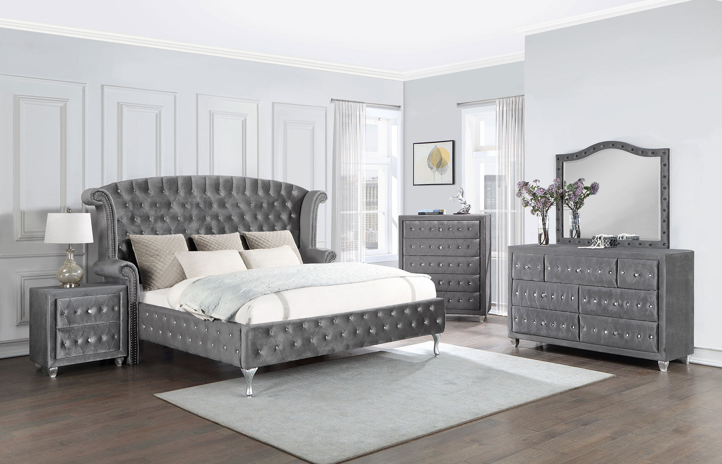 colleen 5-piece california king bedroom set greygrey