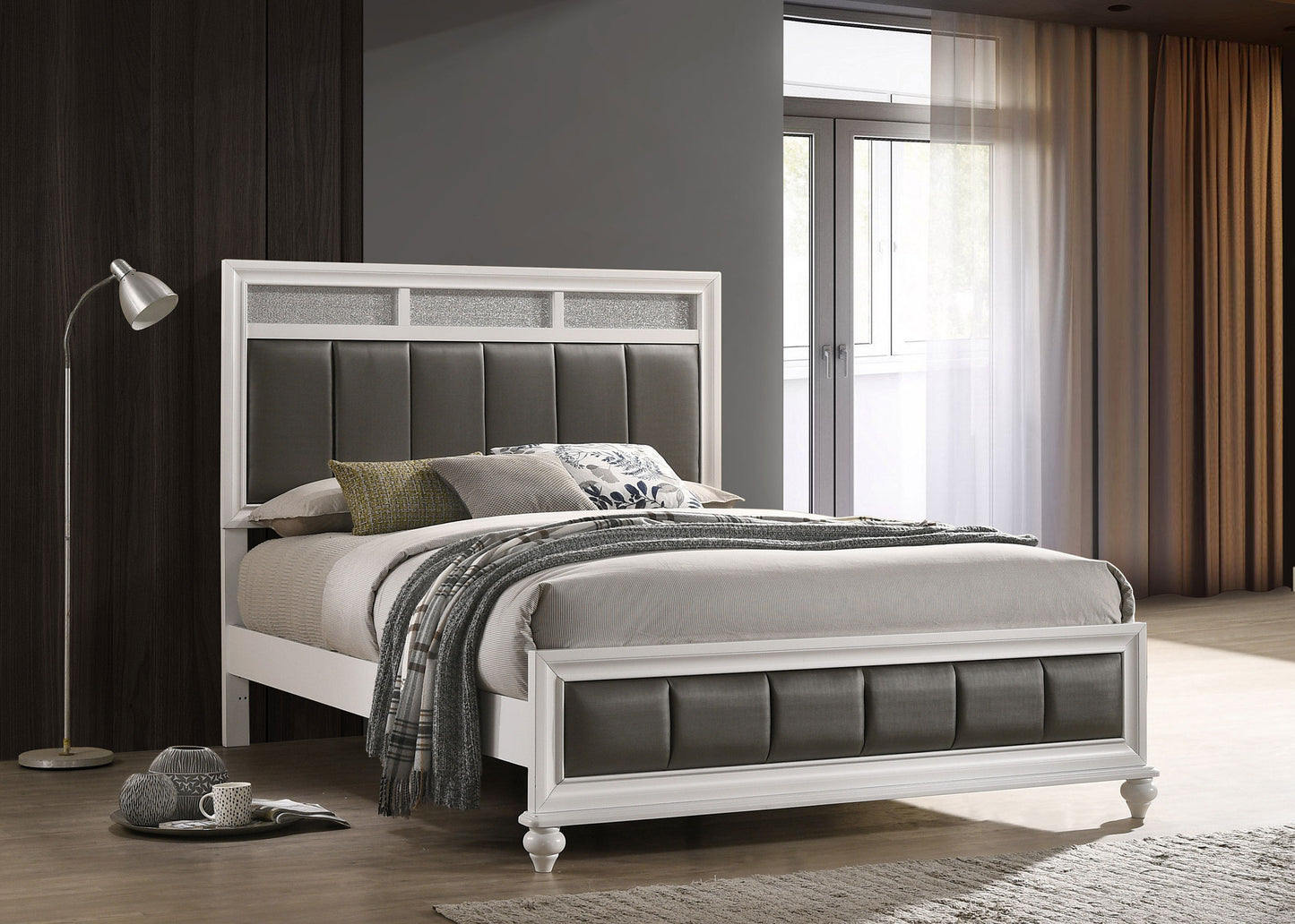 percy wood queen panel bed whitewhite