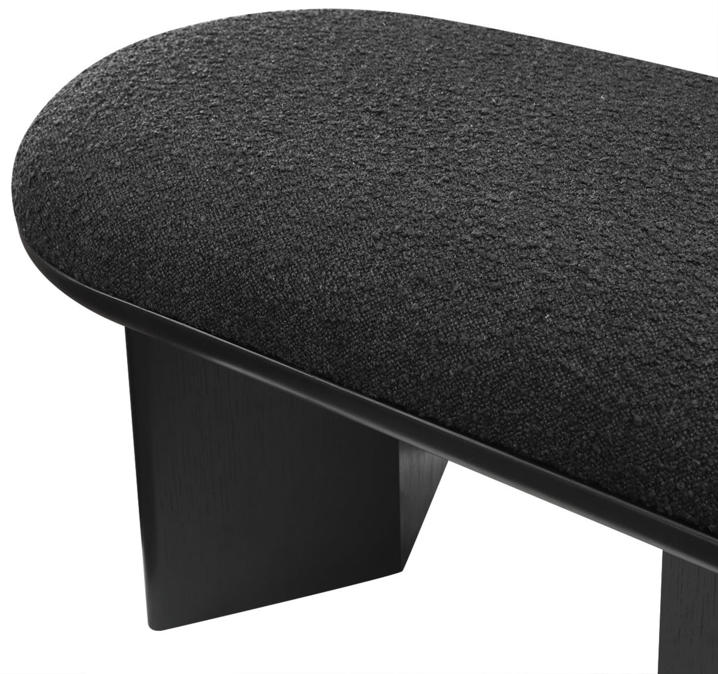 stryker black boucle fabric bench black