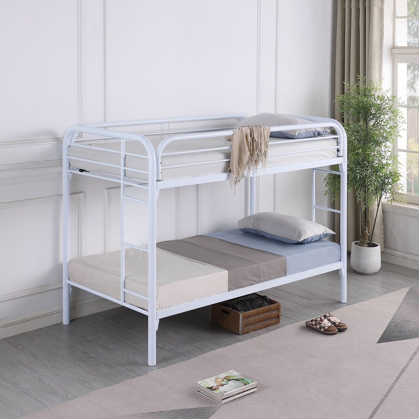 marley metal twin over twin bunk bed whitewhite