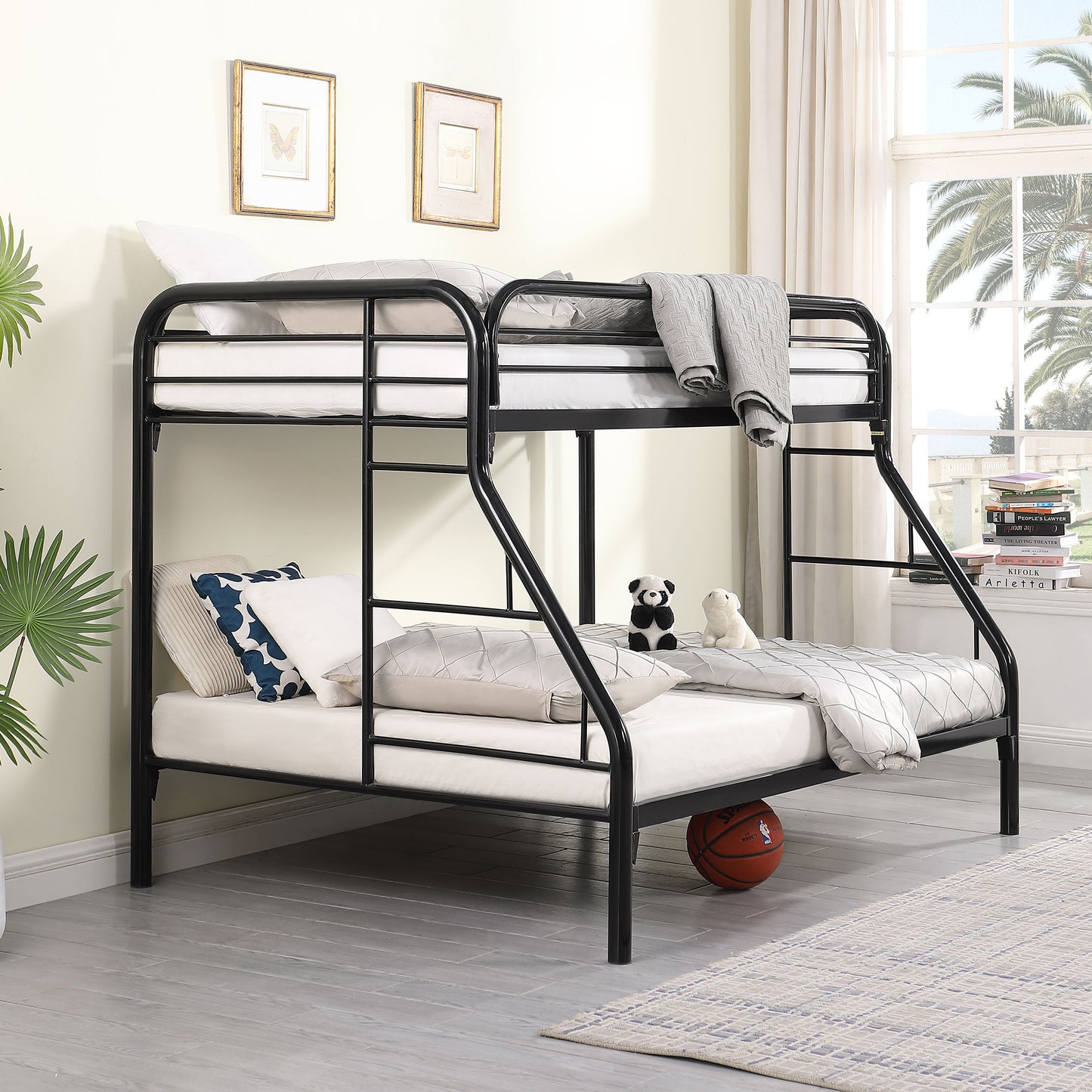marley metal twin over full bunk bed blackblack
