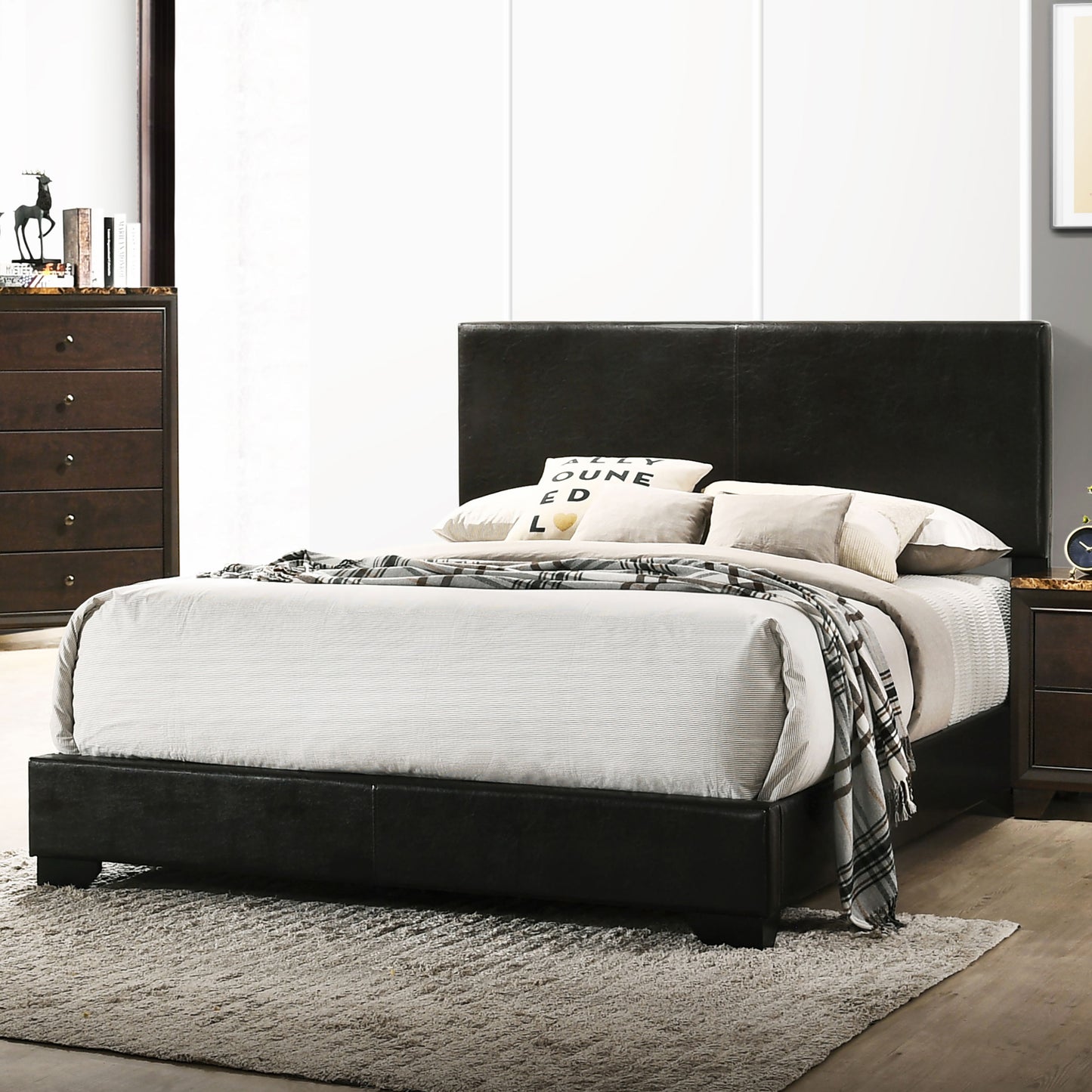 hayward upholstered eastern king panel bed blackblack