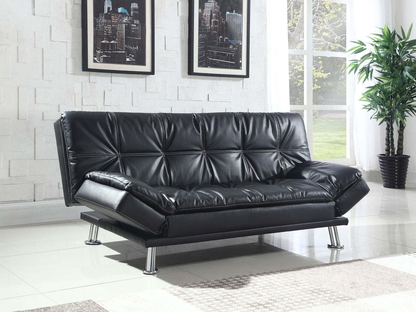 arkell upholstered tufted convertible sofa bed blackblack