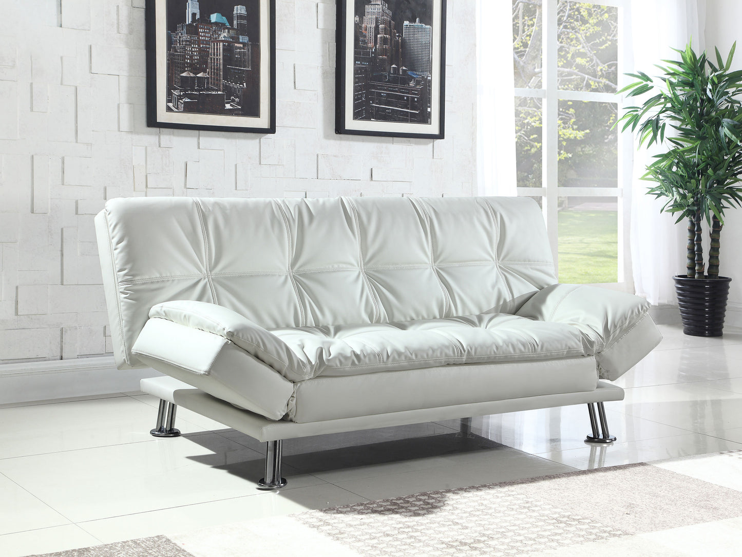 arkell upholstered tufted convertible sofa bed whitewhite