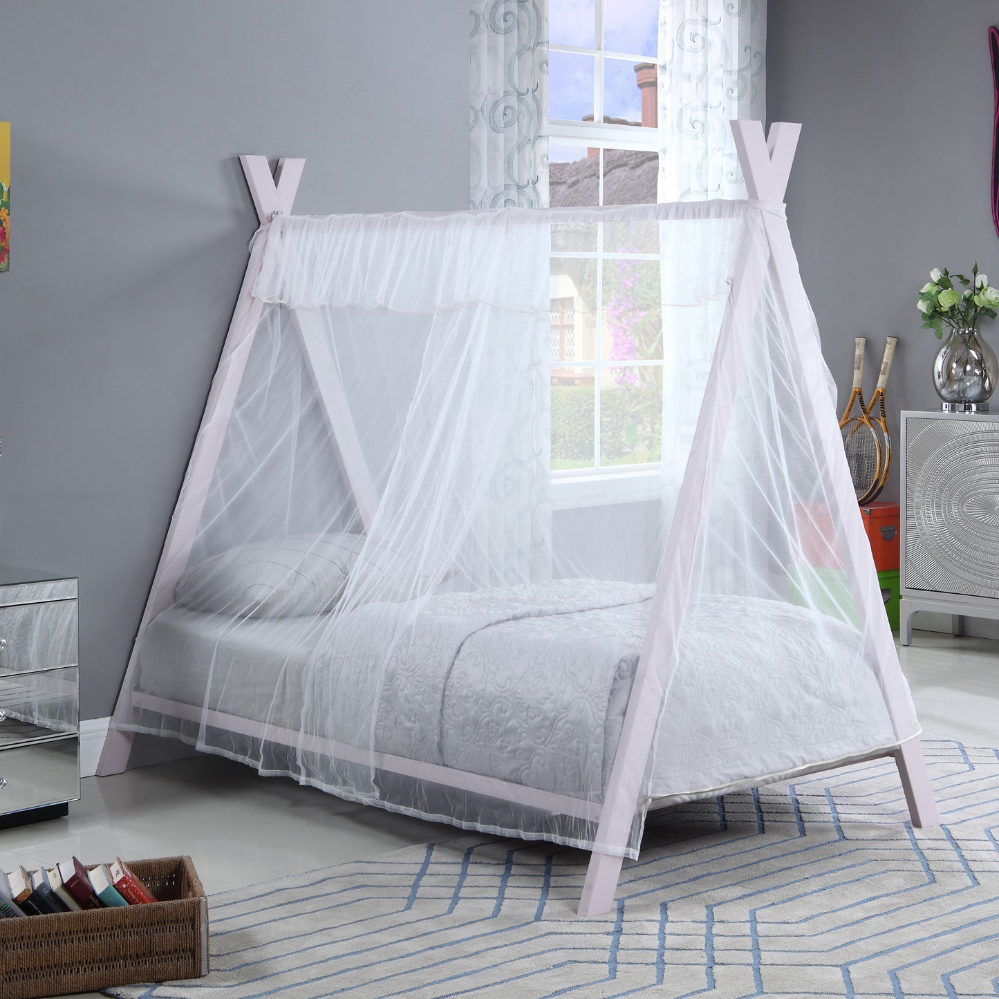 gran metal twin tent bed pinkpink