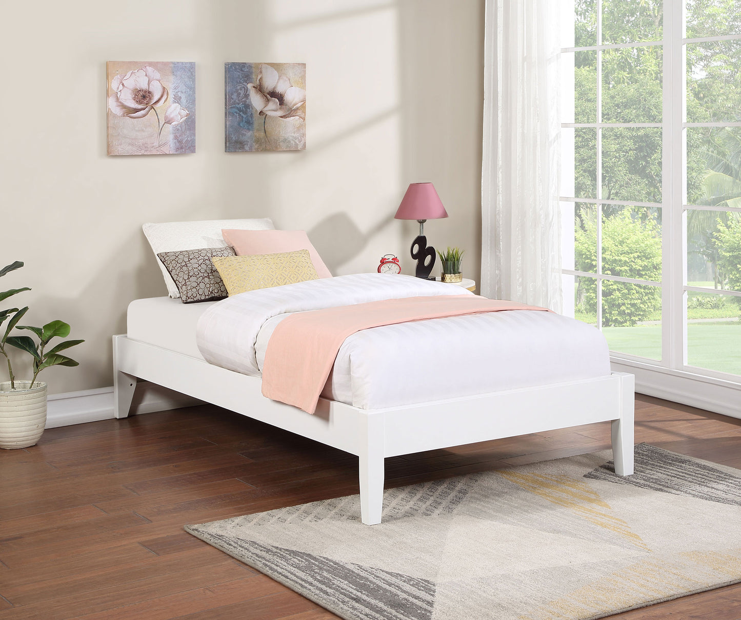 matyas twin universal platform bed whitewhite