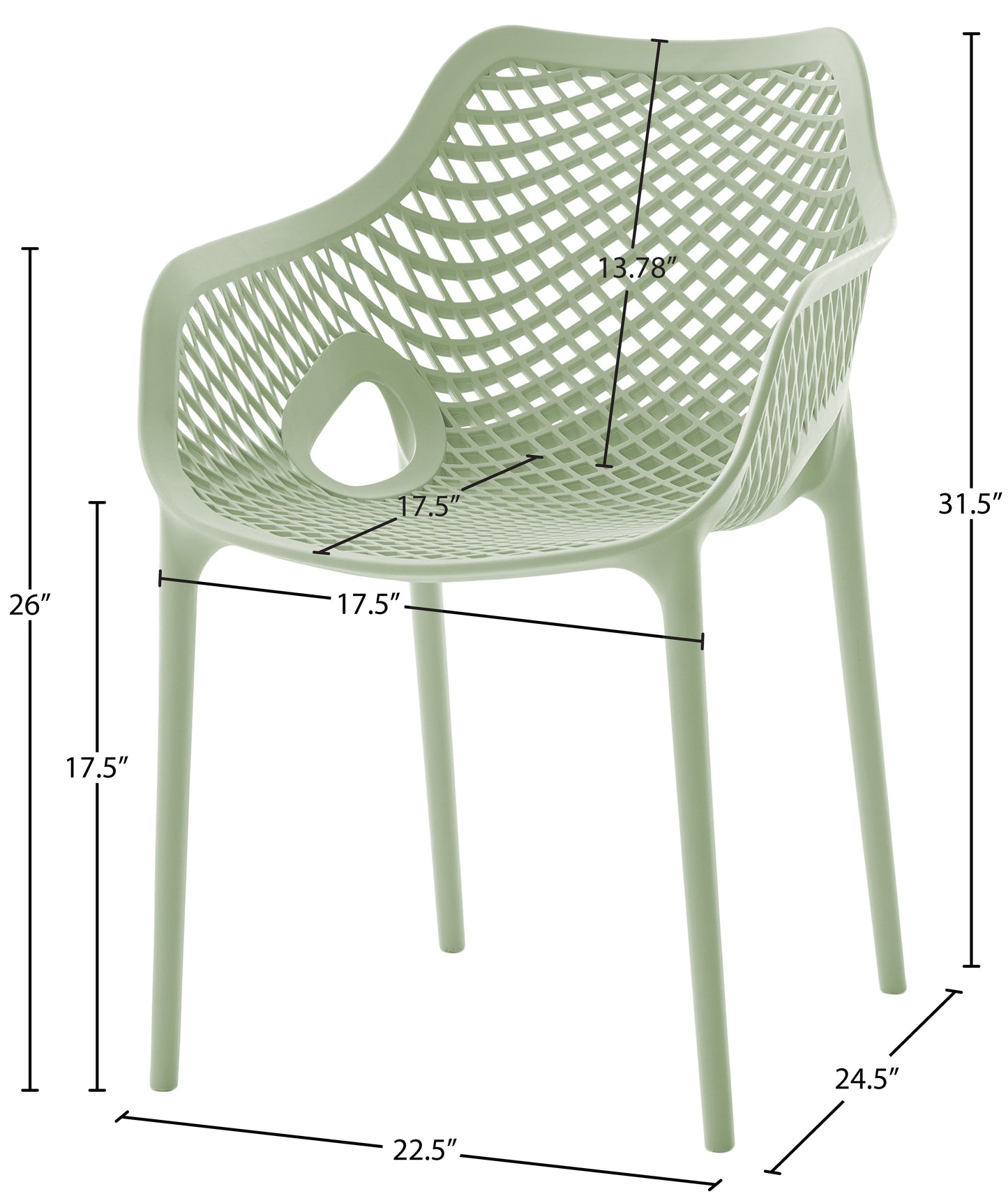 jayce mint outdoor patio dining chair mint