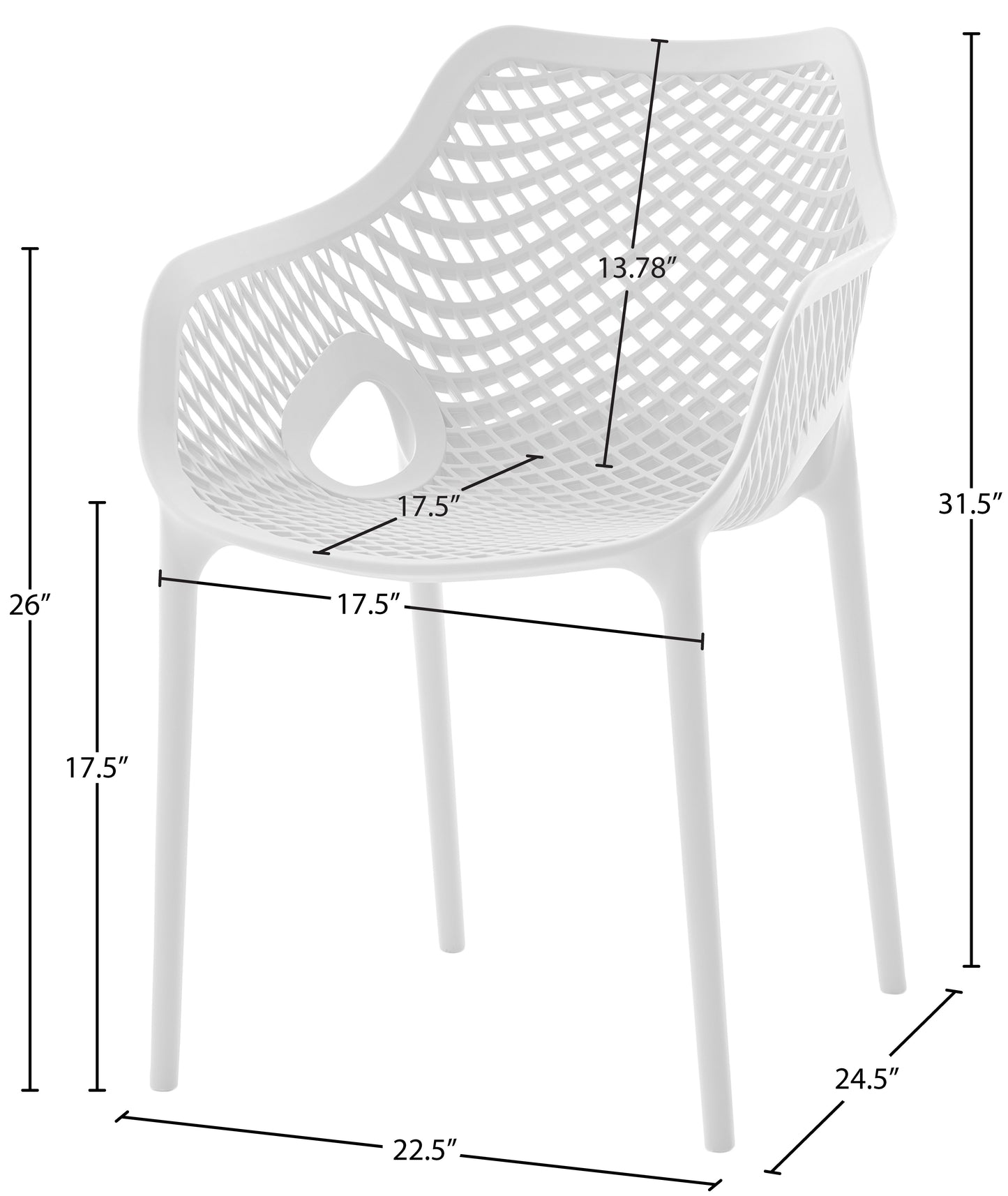 jayce white outdoor patio dining chair white