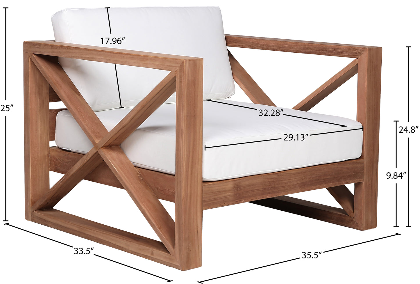 lynn off white water resistant fabric outdoor chair c