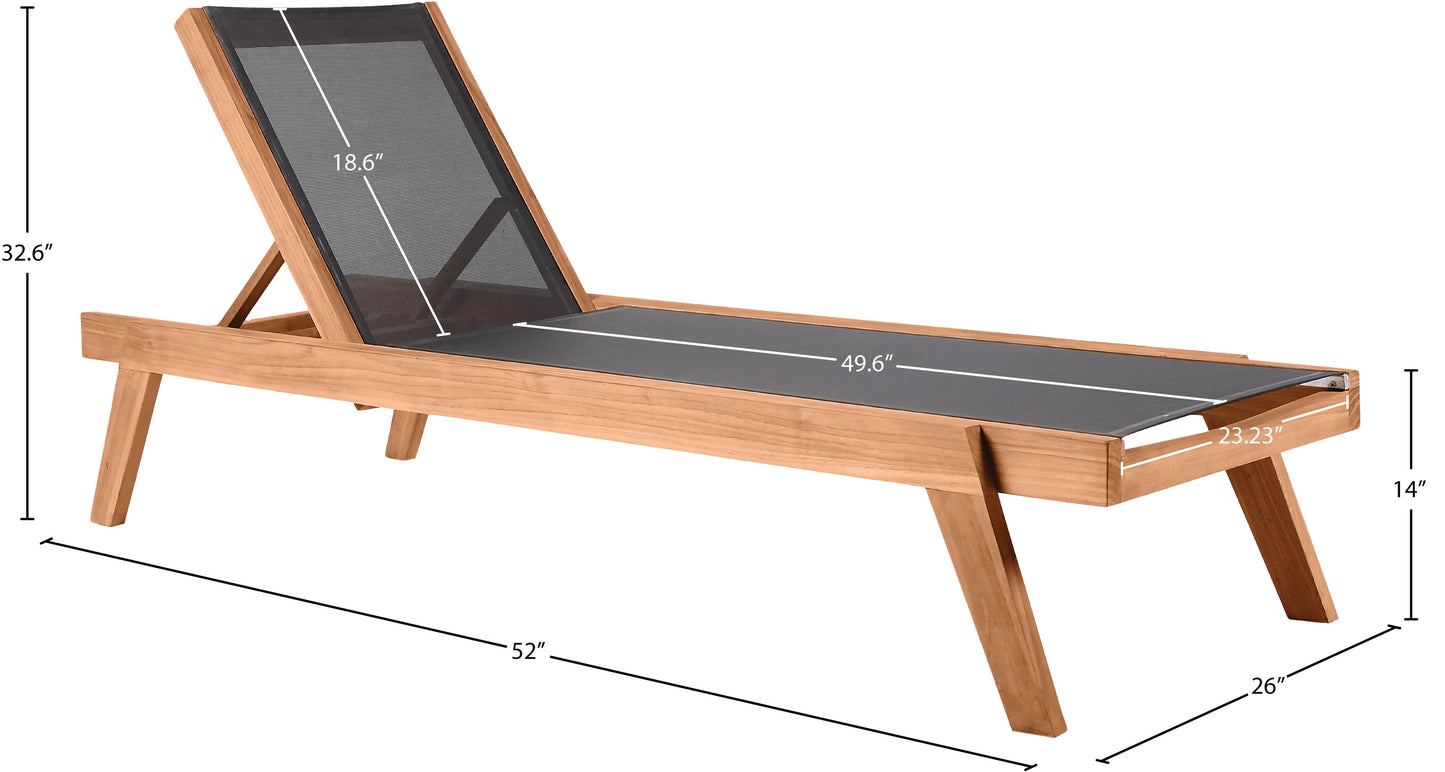 nova black water resistant fabric outdoor patio lounger black