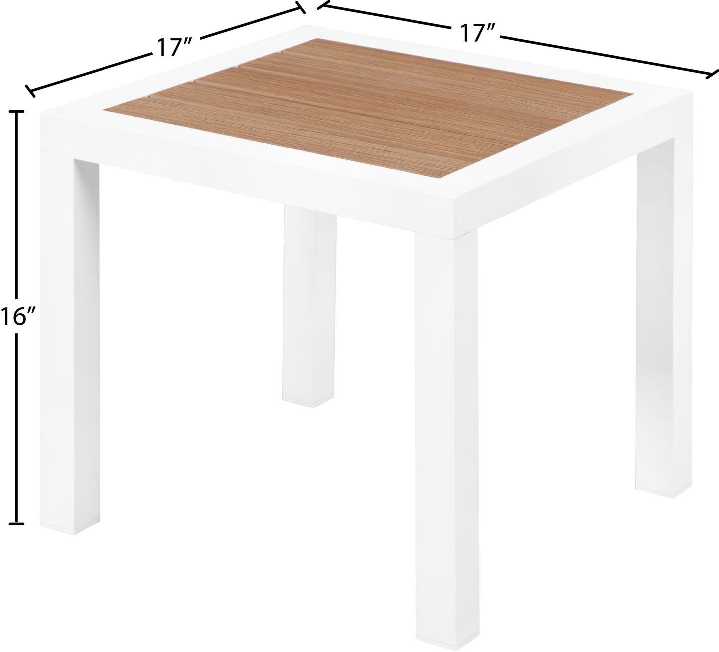 alyssa brown wood look accent paneling outdoor patio aluminum end table e