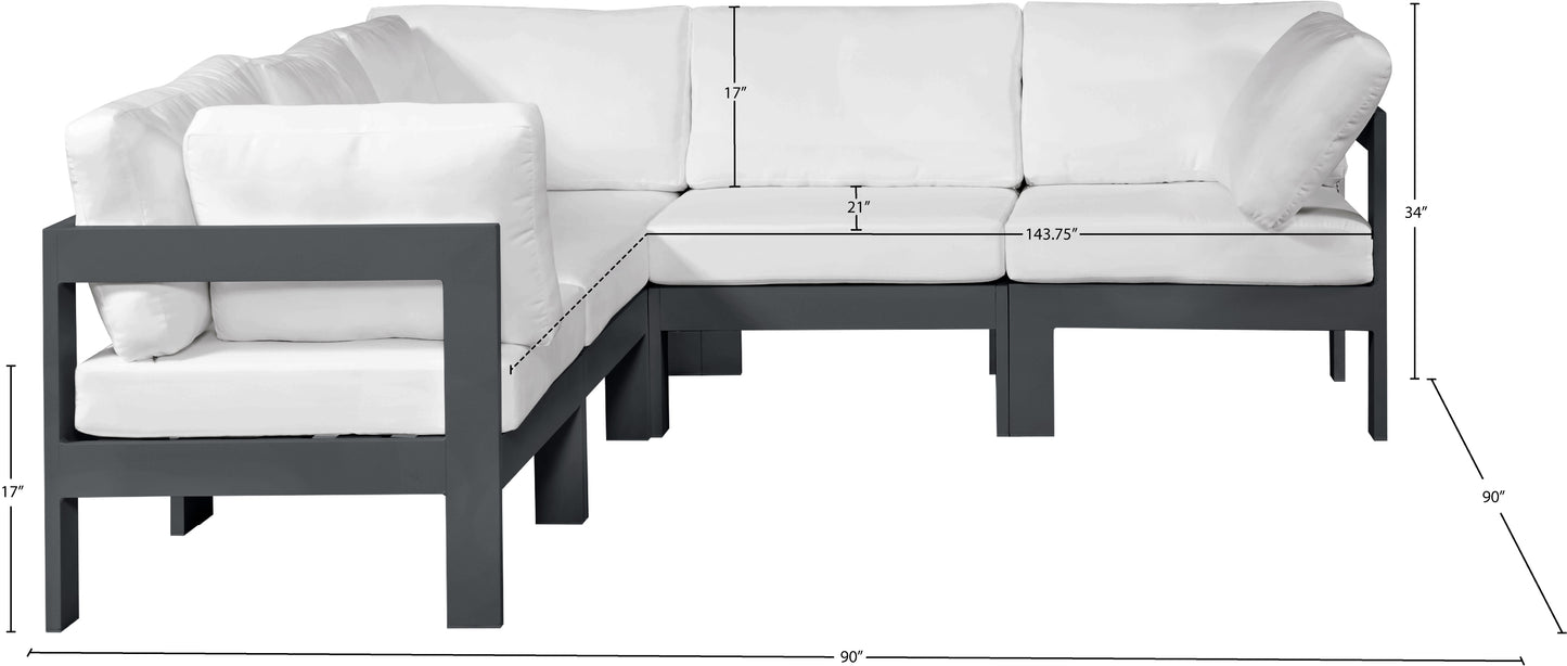 alyssa white water resistant fabric outdoor patio modular sectional sec5b
