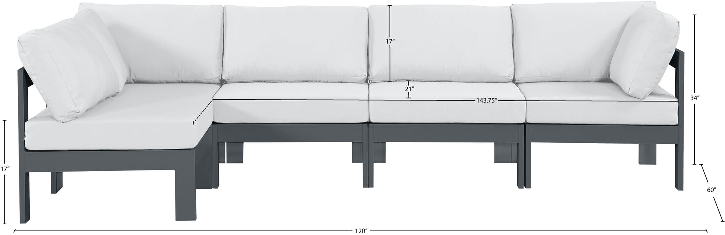 alyssa white water resistant fabric outdoor patio modular sectional sec5c
