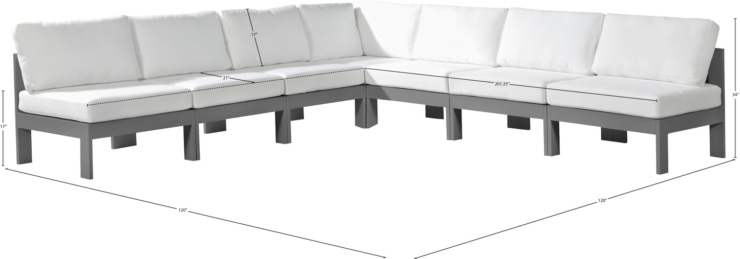 alyssa white water resistant fabric outdoor patio modular sectional sec7a