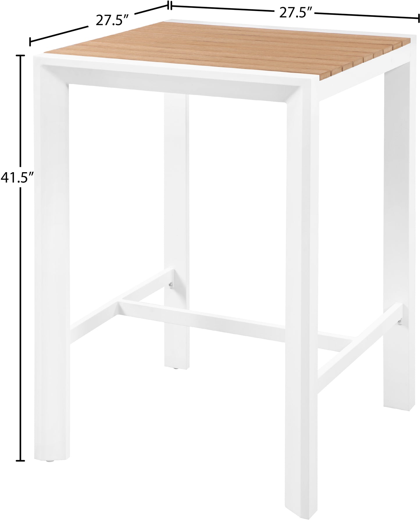 alyssa brown wood look accent paneling outdoor patio aluminum square bar table t