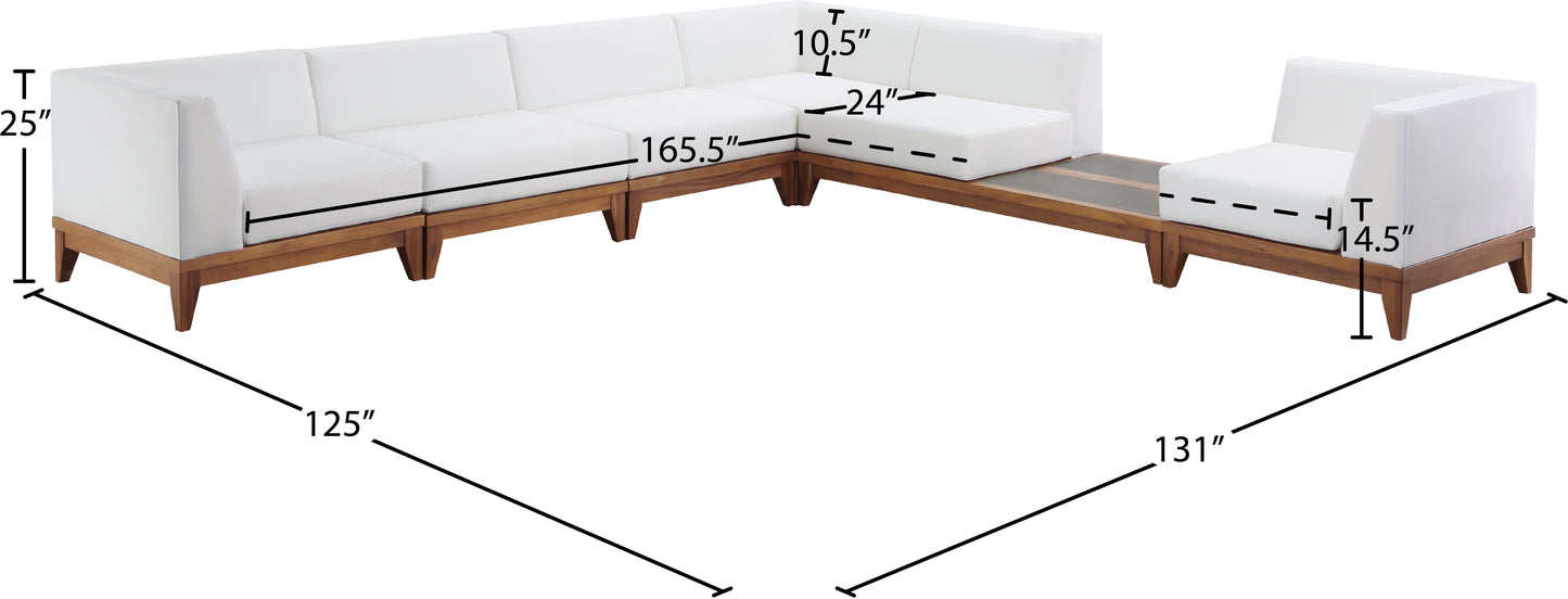 scarpa off white water resistant fabric outdoor patio modular sectional sec6b