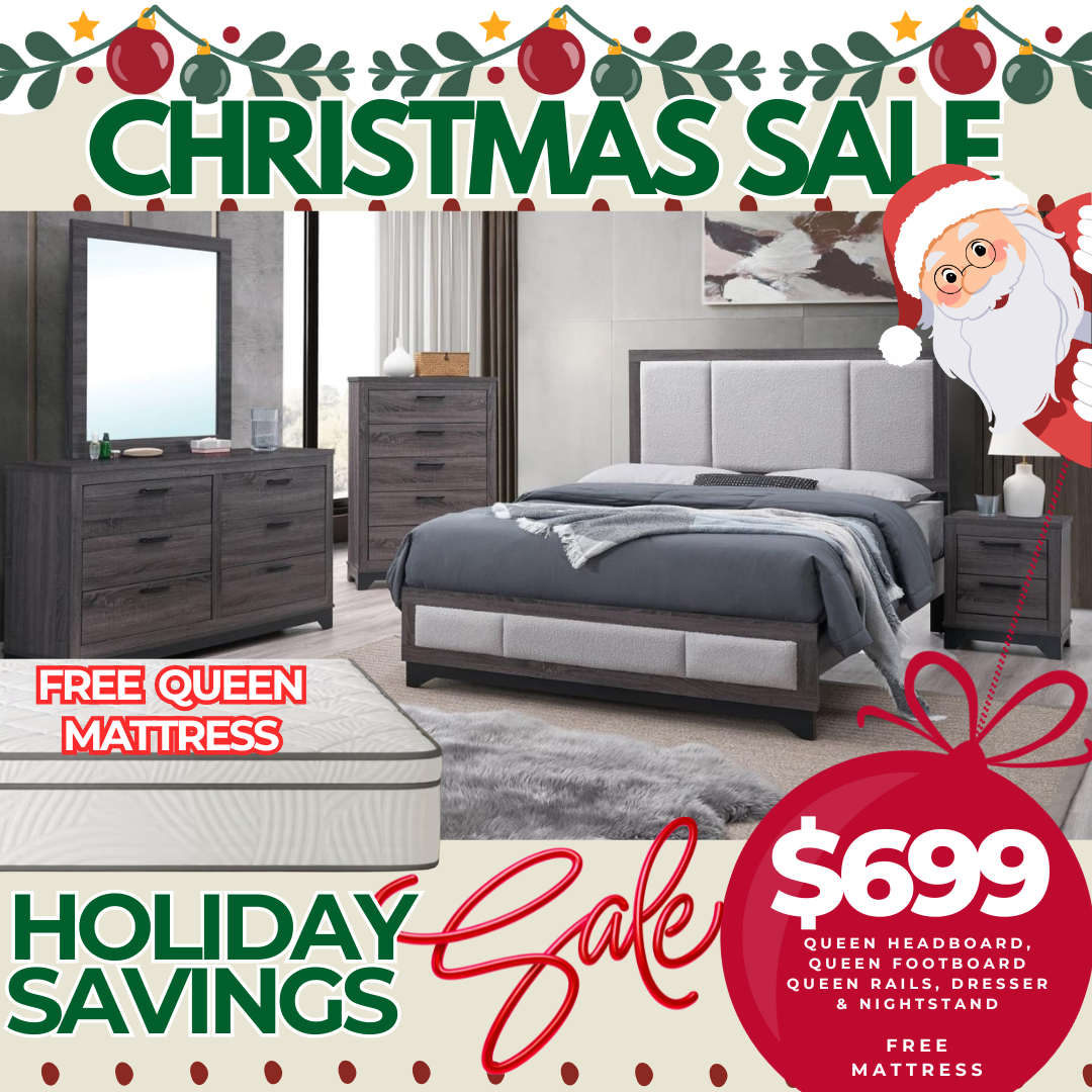 cozy charcoal modern bedroom set holiday edition