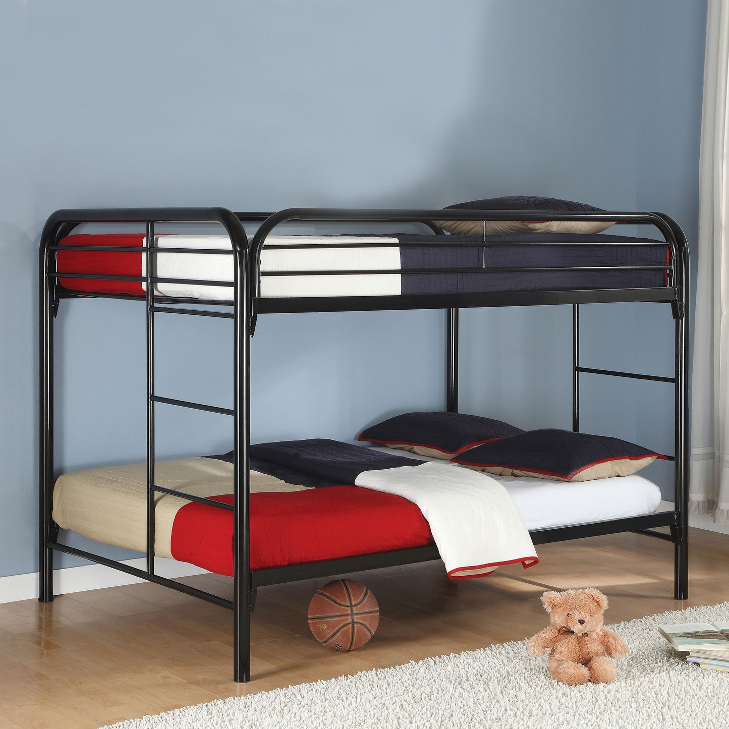 marley metal full over full bunk bed blackblack