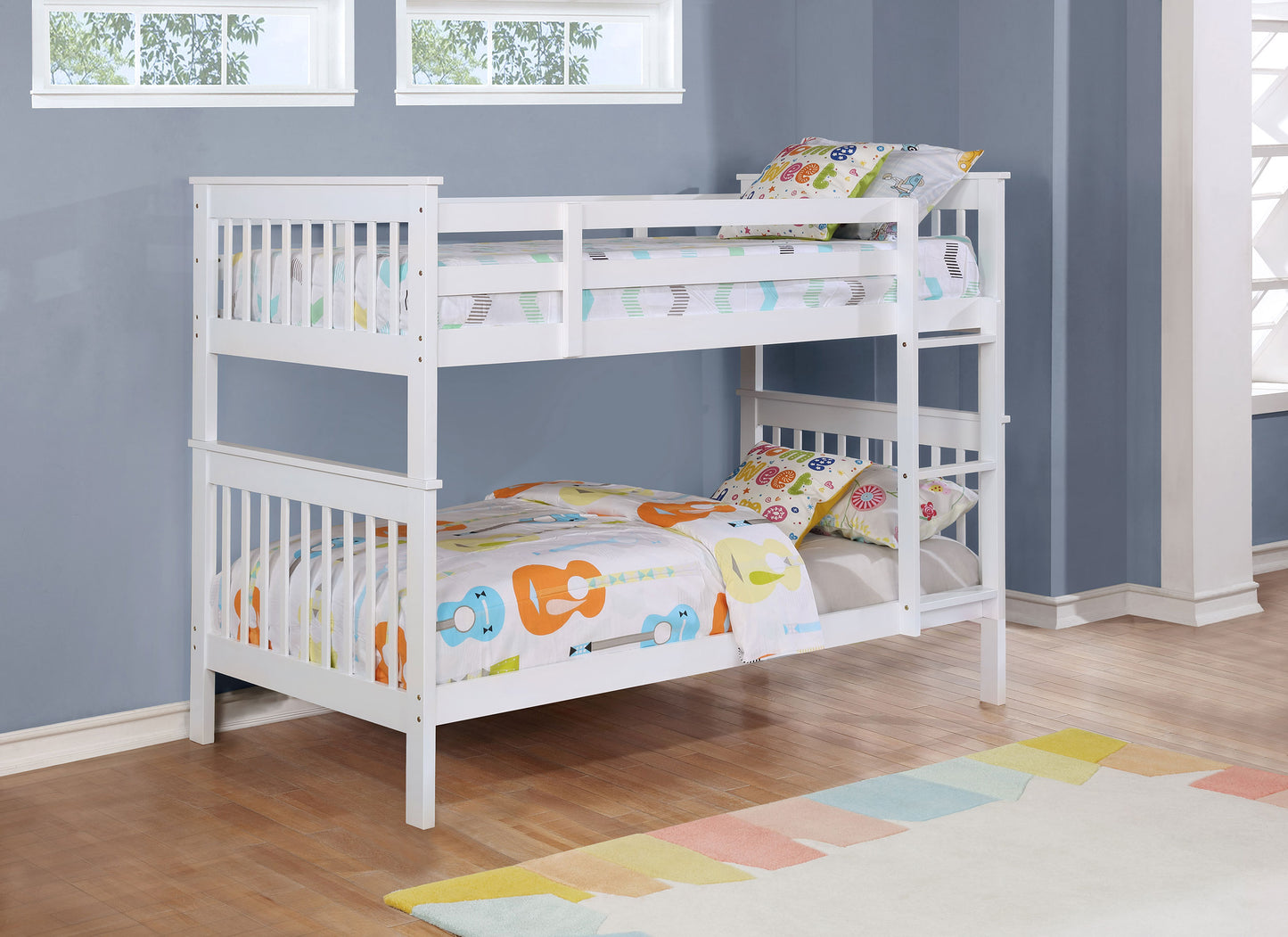 tamarac wood twin over twin bunk bed whitewhite