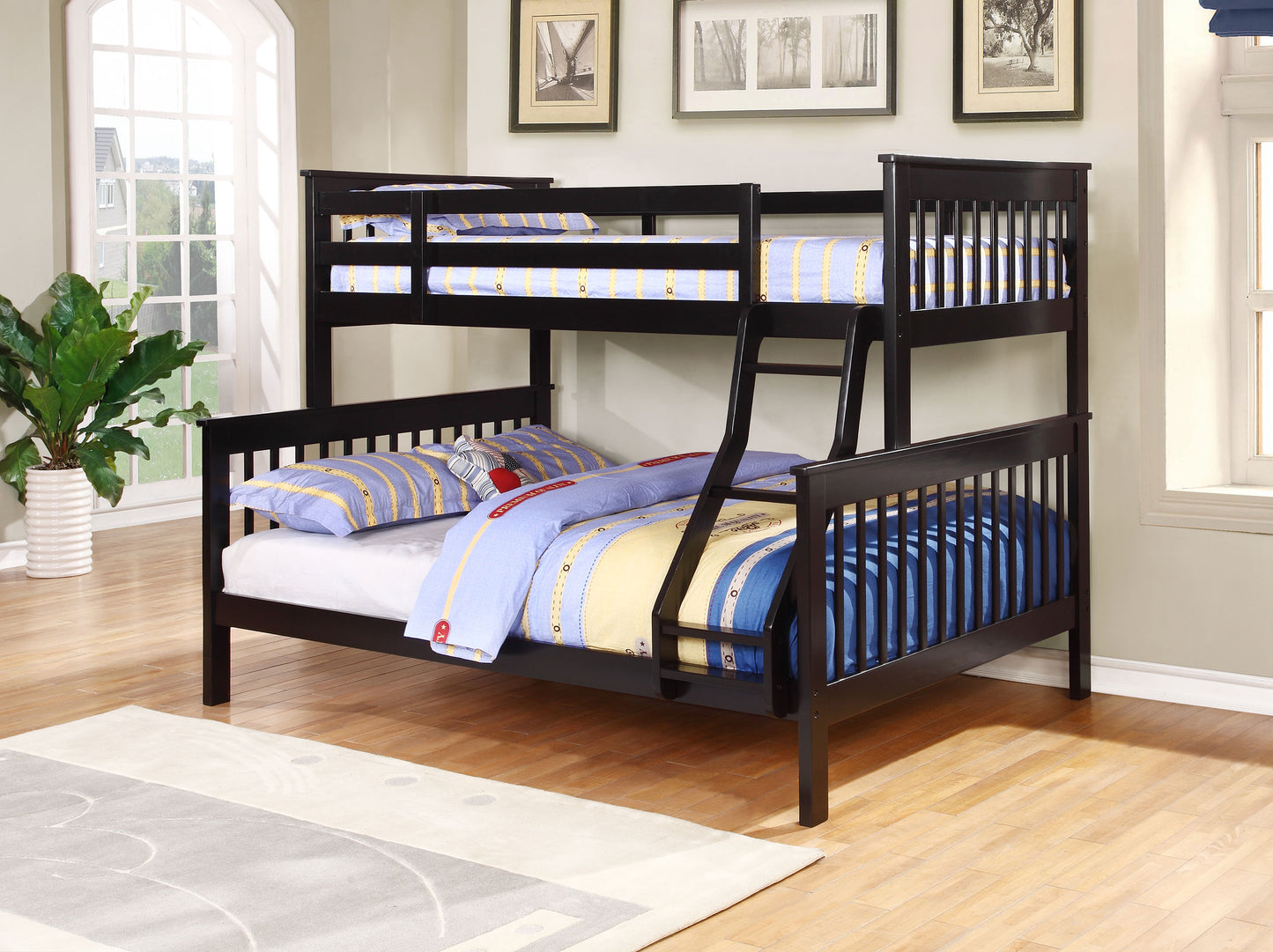 tamarac wood twin over full bunk bed blackblack