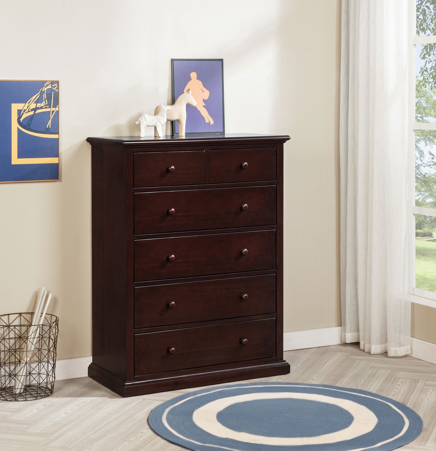 ferris 6-drawer bedroom chest of drawers cappuccino