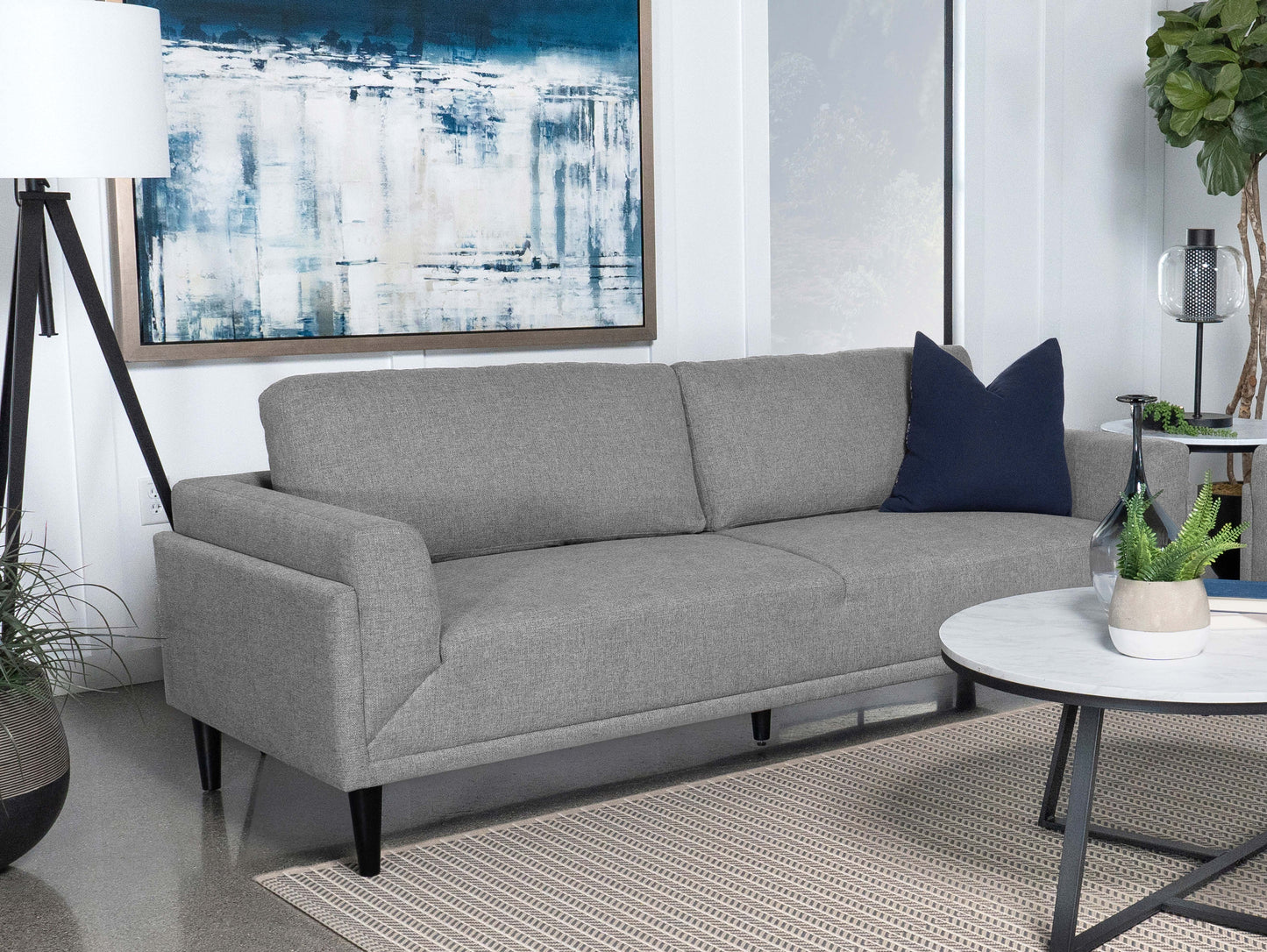jackman upholstered track arm sofa greygrey