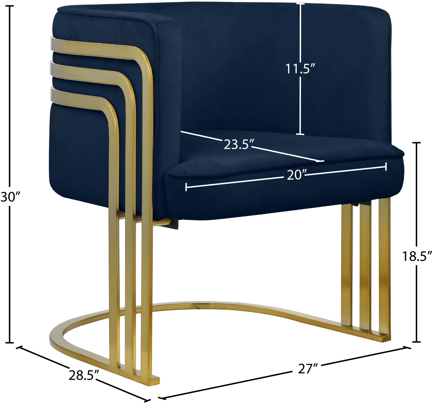 lucia navy velvet accent chair navy