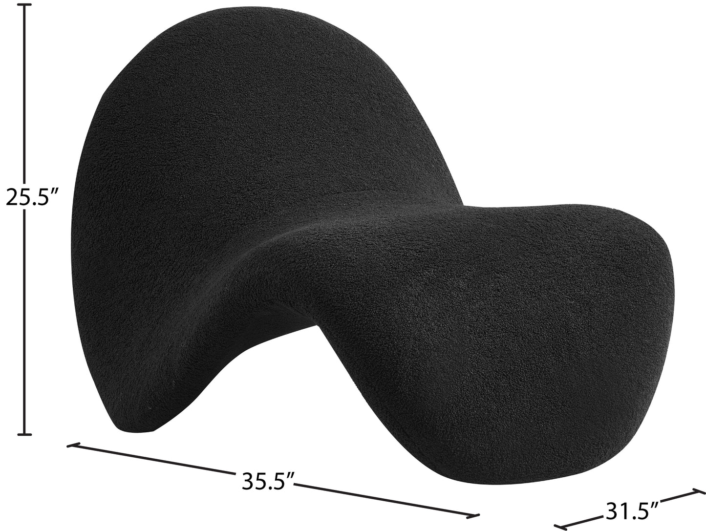 mercer black fur accent chair black