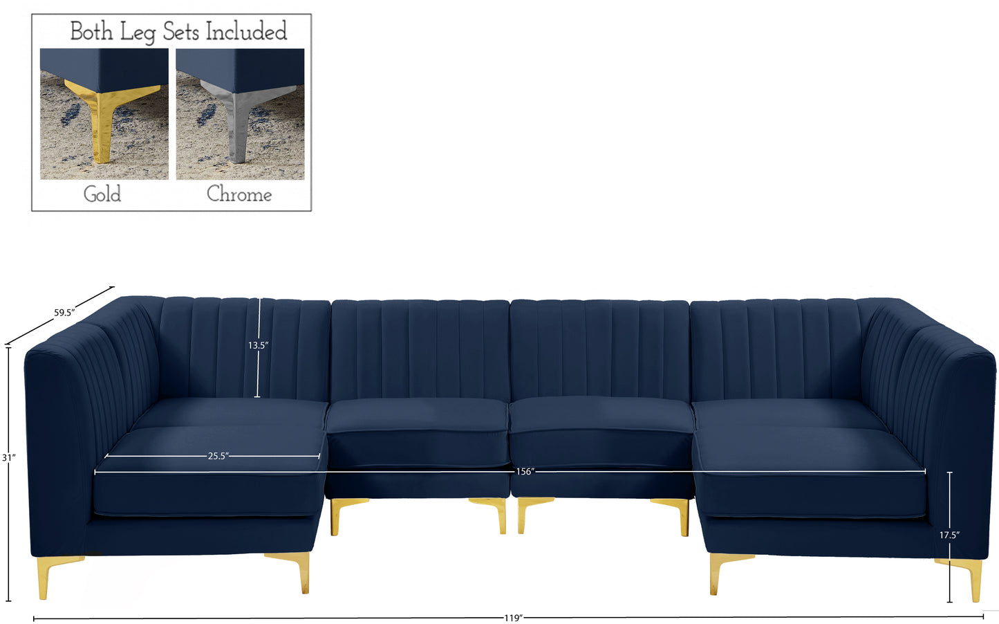 julia navy velvet modular sectional sec6b