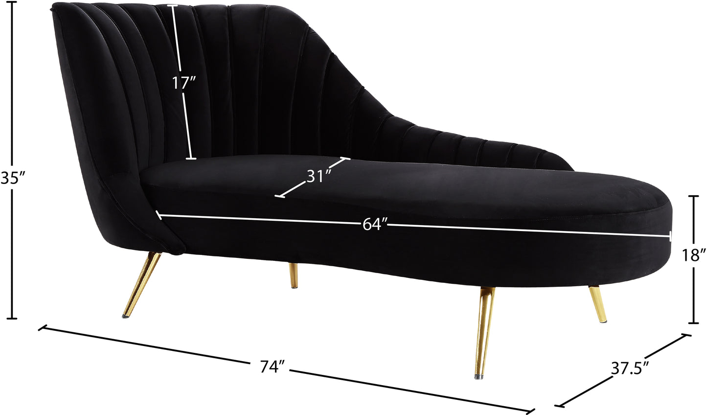 lily black velvet chaise chaise