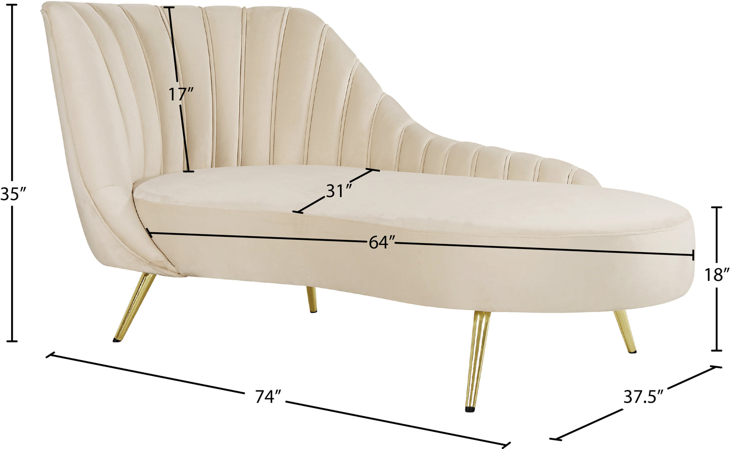 lily cream velvet chaise chaise