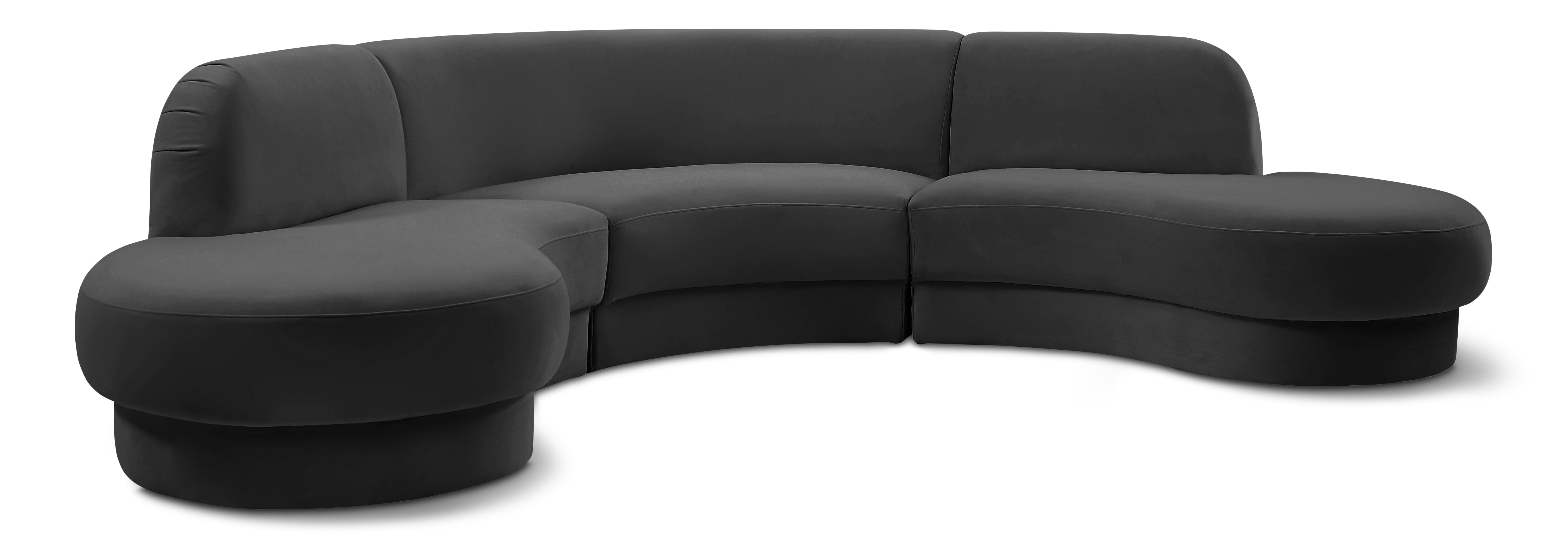 Otto Grey Velvet 3pc. Sectional (3 Boxes) Sectional – casabycoco