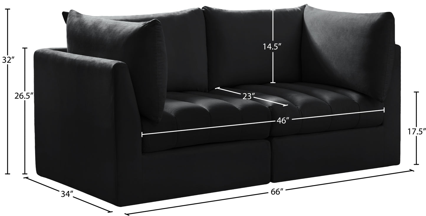 acadia black velvet modular sofa s66